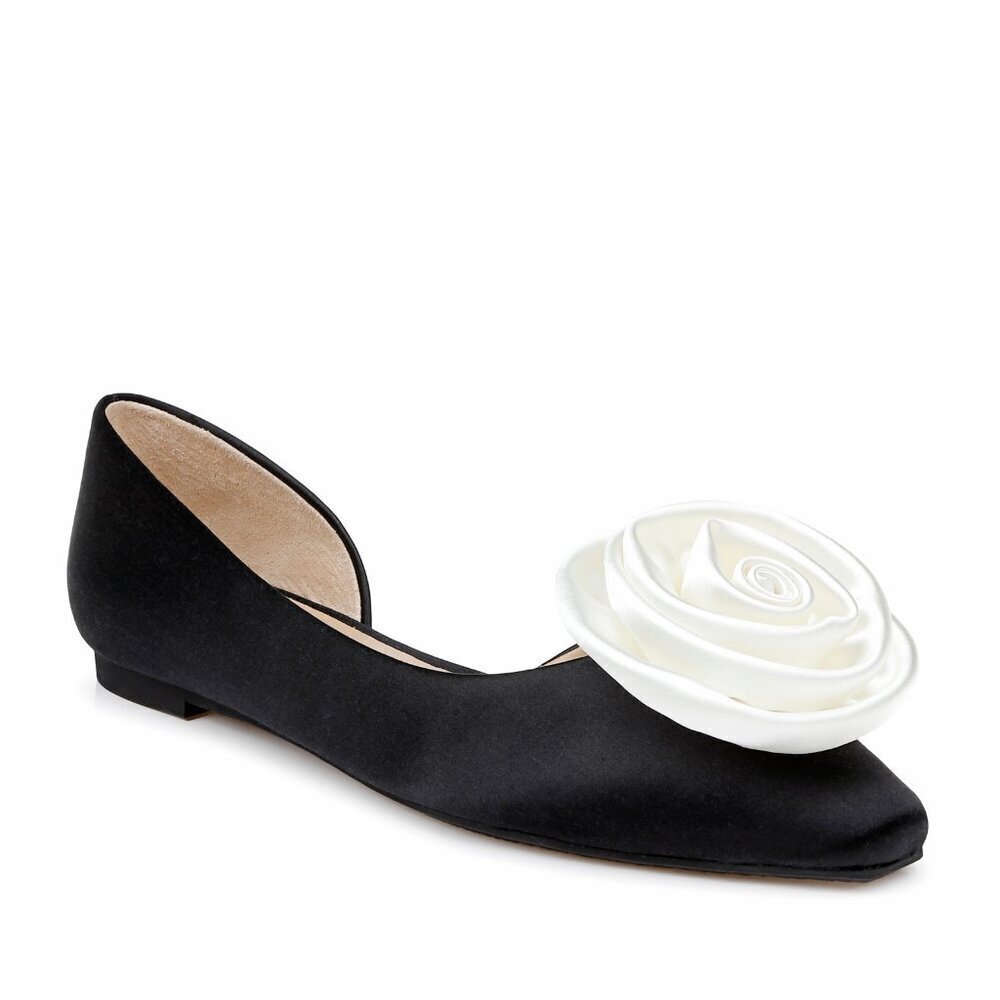 New Badgley Mischka Jana d'Orsay Black Flats Size 7